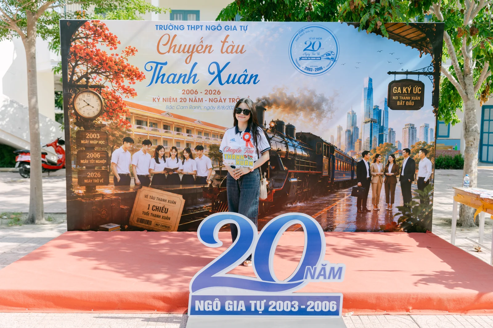 Ảnh lễ kỷ niệm 20 năm THPT Ngô Gia Tự, chụp ngày 08/08/2026