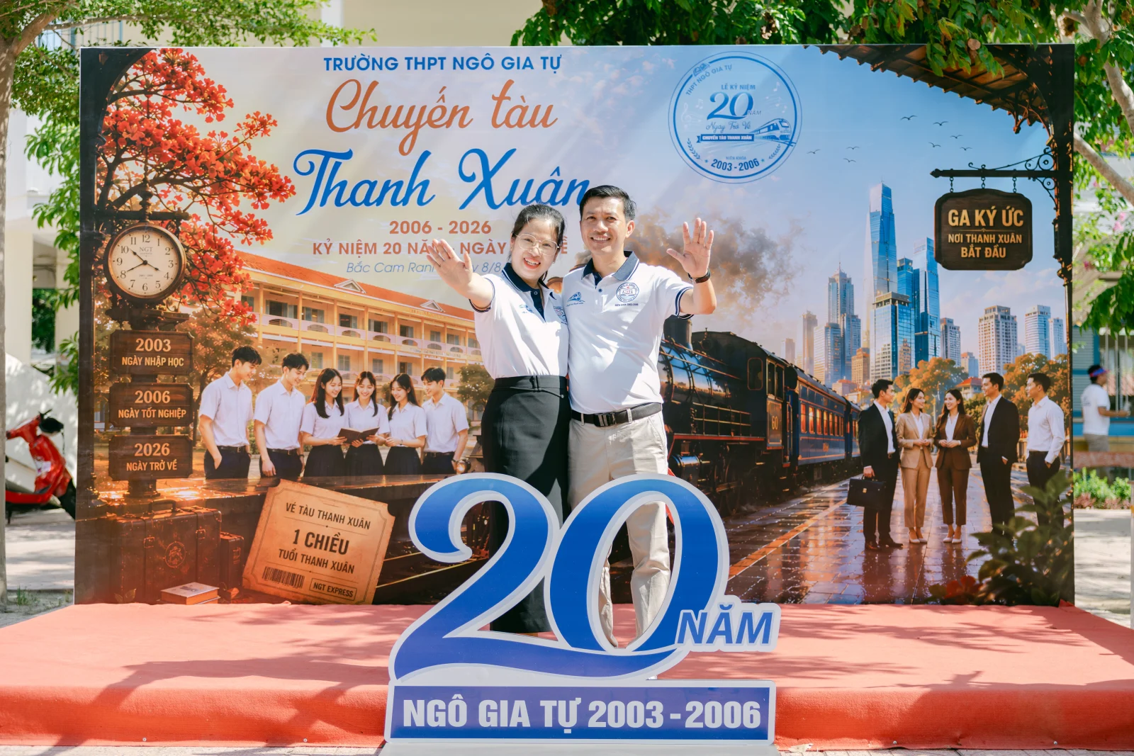 Ảnh lễ kỷ niệm 20 năm THPT Ngô Gia Tự, chụp ngày 08/08/2026