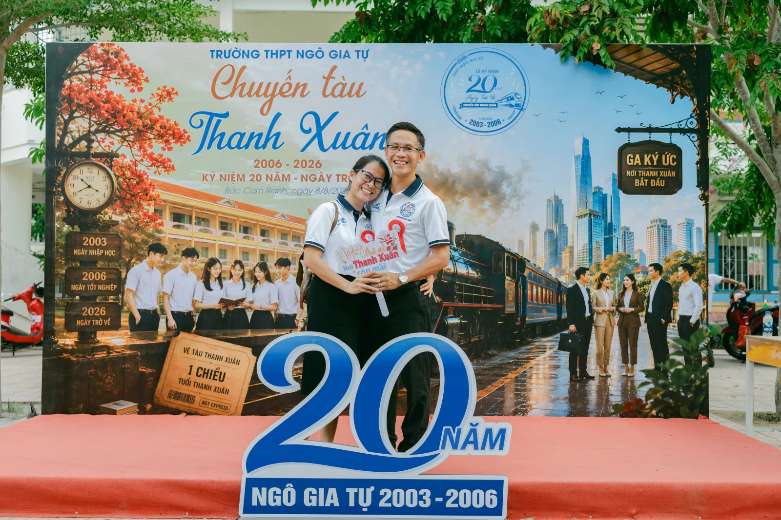 Ảnh lễ kỷ niệm 20 năm THPT Ngô Gia Tự, chụp ngày 08/08/2026