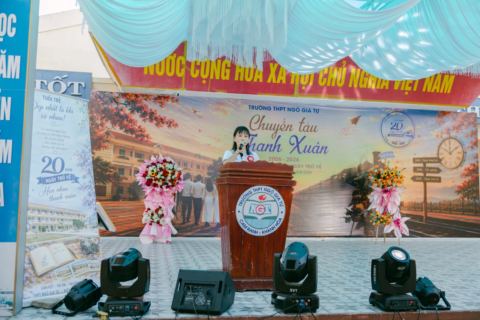 Ảnh lễ kỷ niệm 20 năm THPT Ngô Gia Tự, chụp ngày 08/08/2026