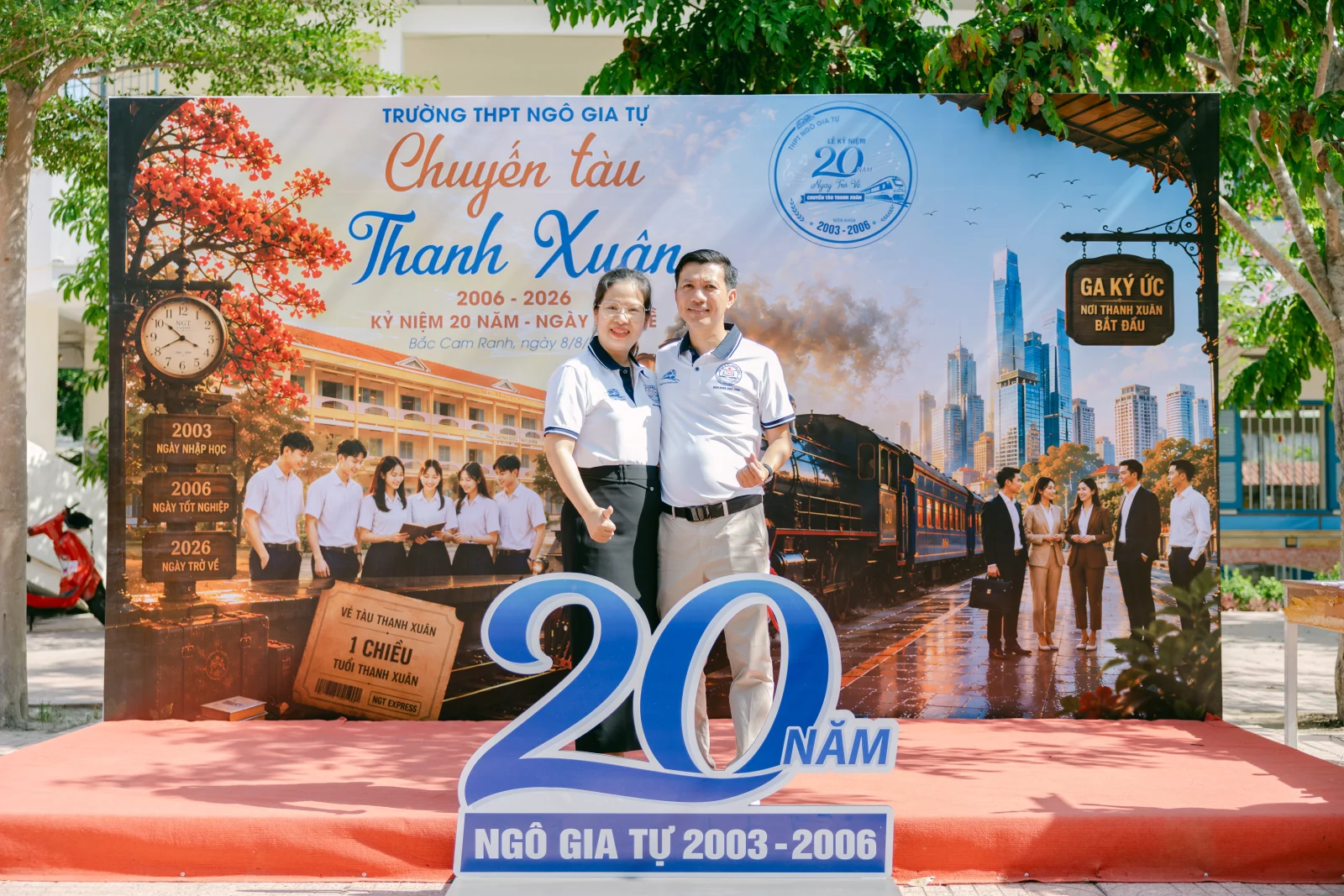 Ảnh lễ kỷ niệm 20 năm THPT Ngô Gia Tự, chụp ngày 08/08/2026
