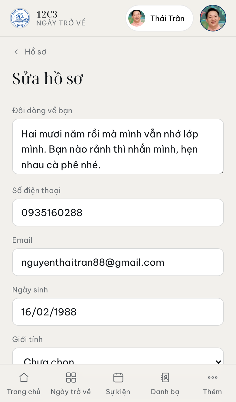 Biểu mẫu sửa hồ sơ