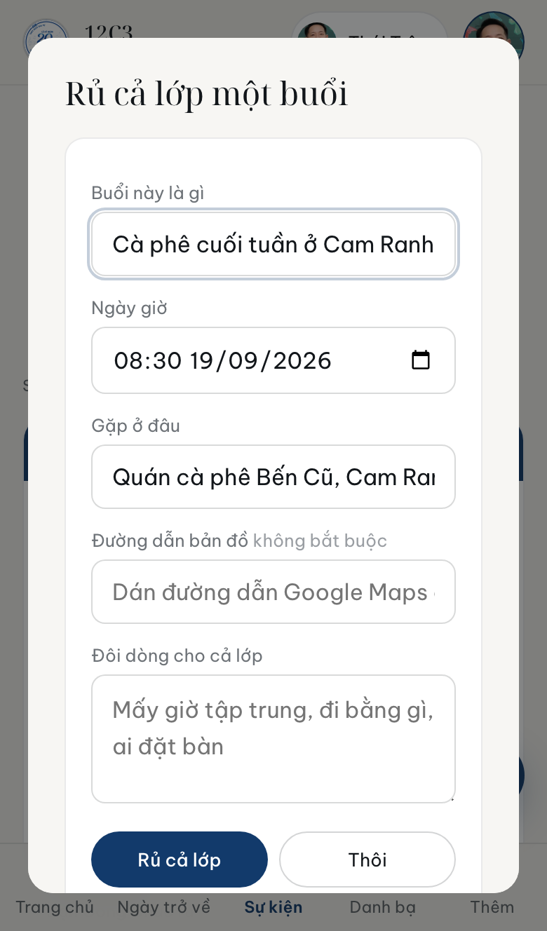 Khung rủ một buổi hẹn mới